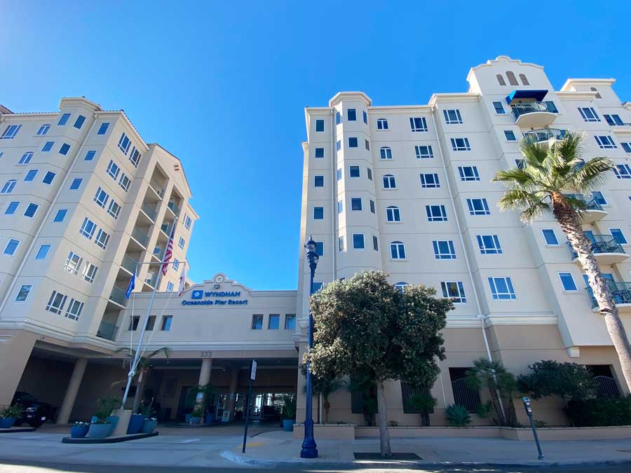 The Club Wyndham Oceanside Pier Resort entrance in California