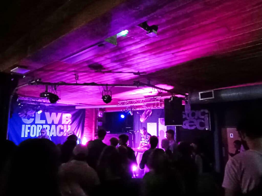 View of the crowd watching a gig at Clwb Ifor Bach