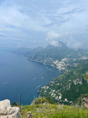 Overlooking view of the coast from Path of the Gods