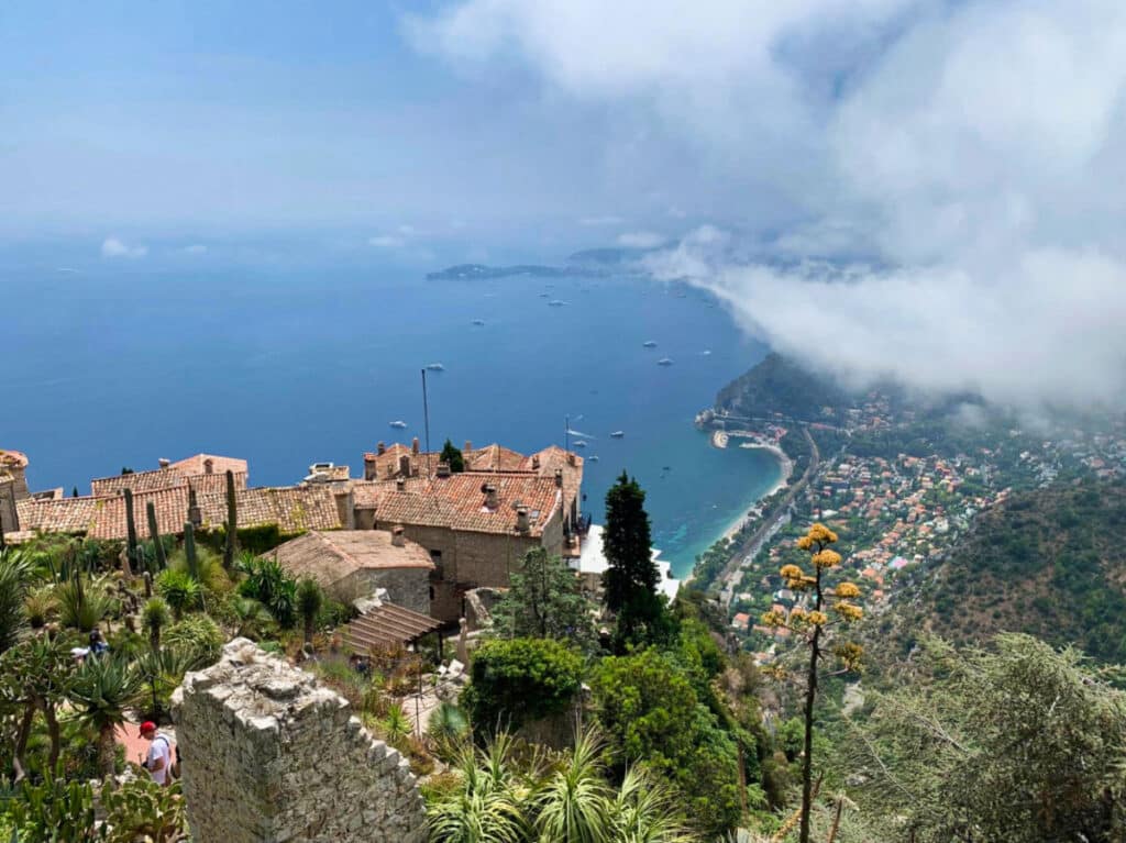 Overlooking view of the coastline of Èze on the French Riviera