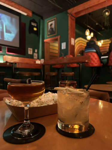 Glasses of cocktails from the Revelry Room
