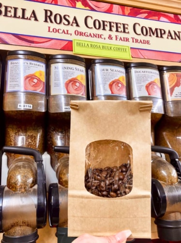 A pack of coffee beans at Shelton’s Natural Foods Market in Healdsburg