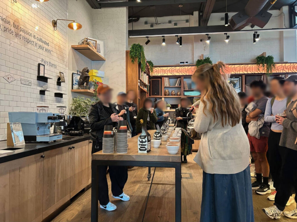 People during the coffee tasting at Vita