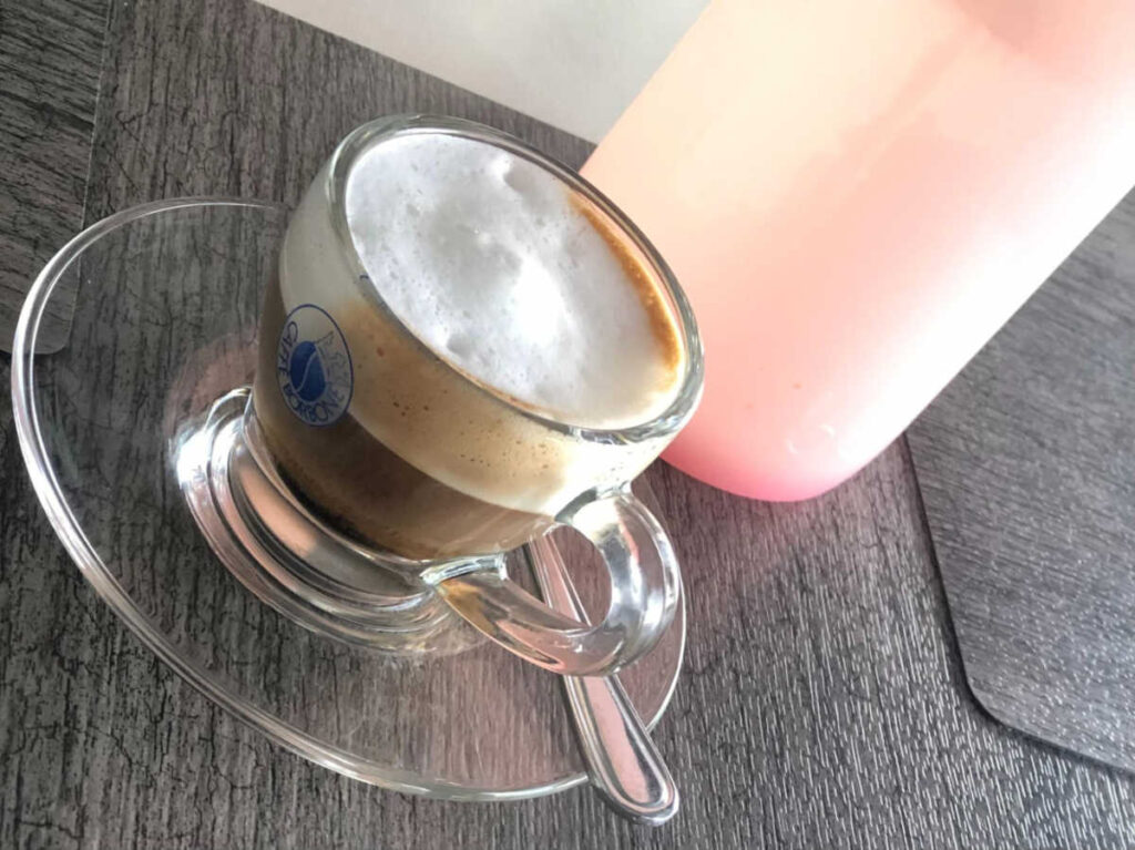 A cup of coffee at Dolce Italia Bistro