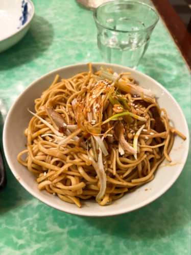 A bowl of cold noodles from Cafe China