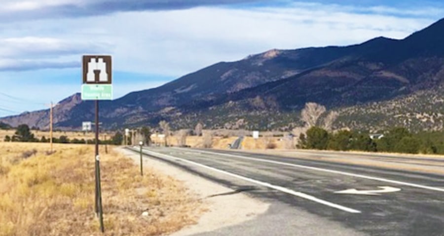 View from a scenic drive in Collegiate Peaks Scenic and Historic Byway