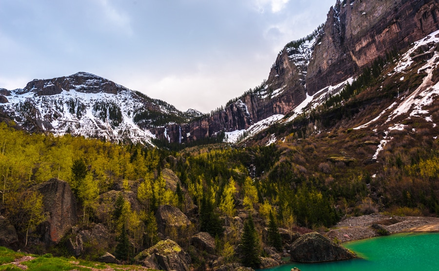 Scenic view of Pandora Mine Ponds in Telluride