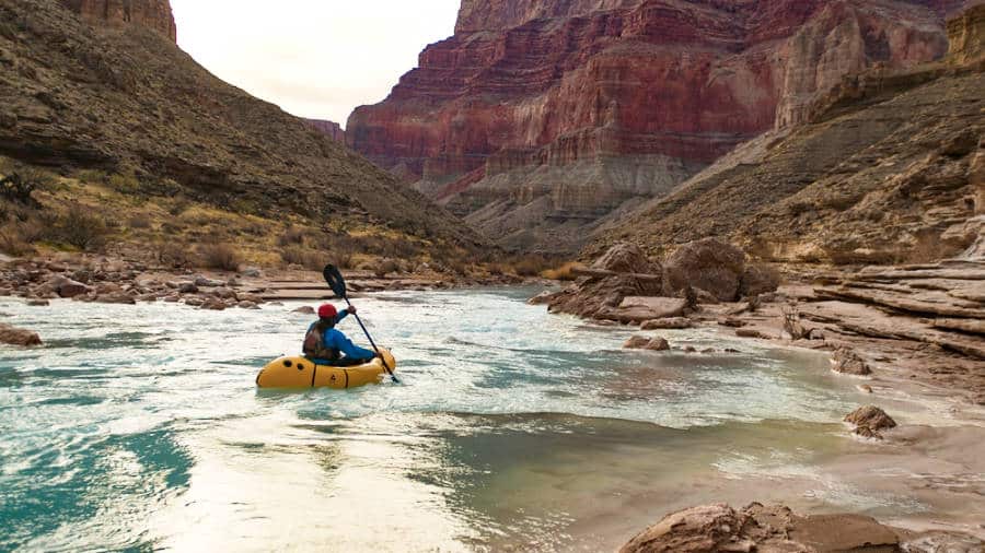 A man river rafting in Colorado River Grand Canyon