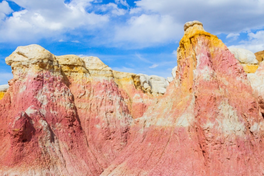 View of colorful rock formations at Paint Mines Interpretive Park
