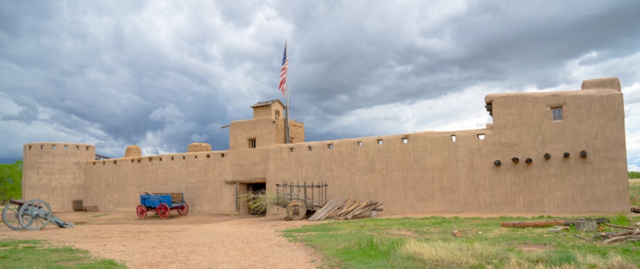 View of exterior of Bent’s Old Fort National Historic Site