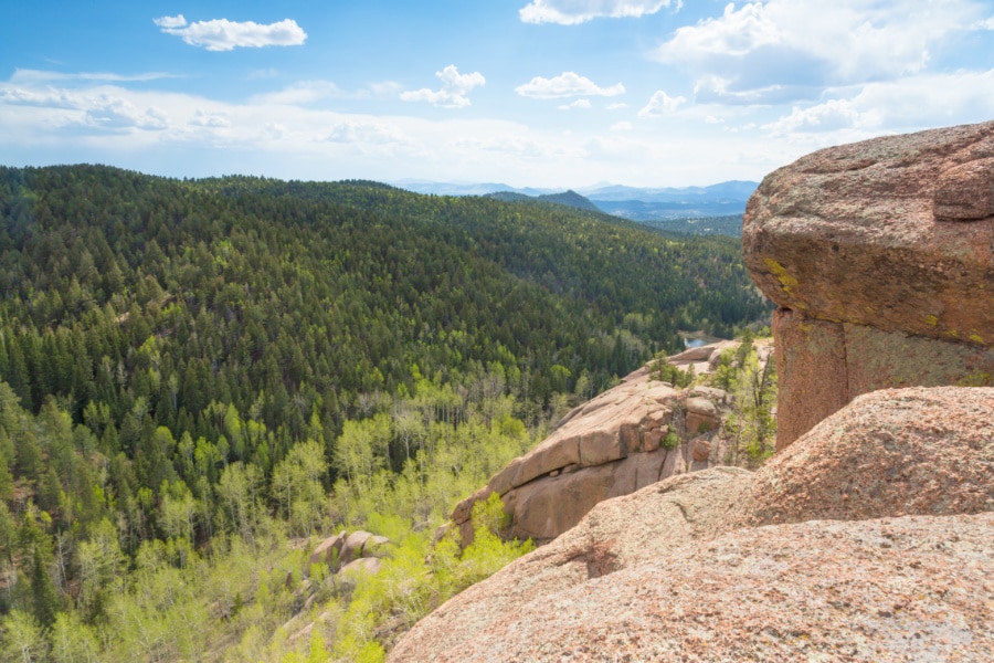 View of boulders near Woodland Park