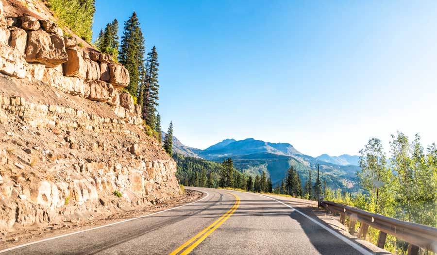 Mountain view from the Million Dollar Highway in Colorado
