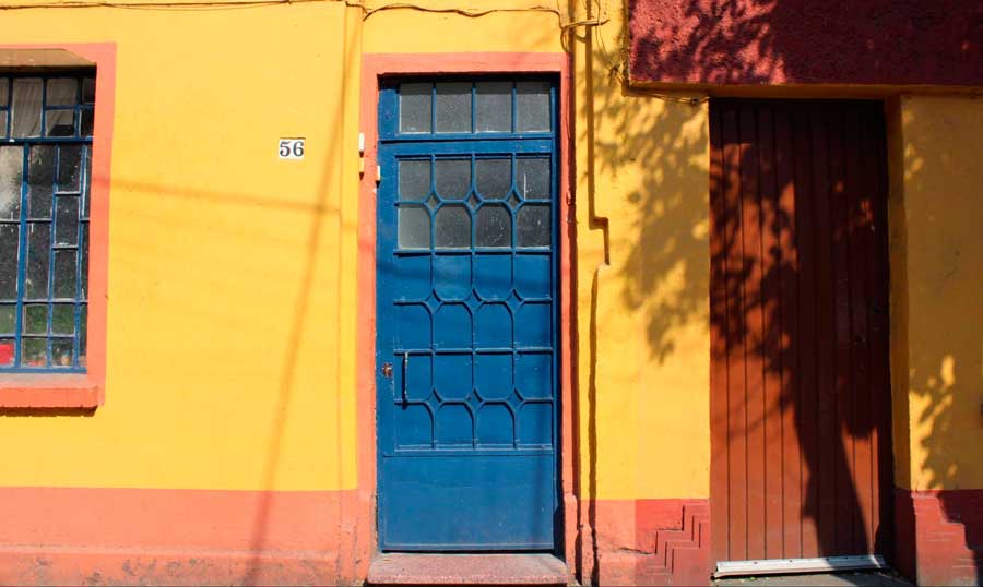 View of a colorful architecture in Mexico City