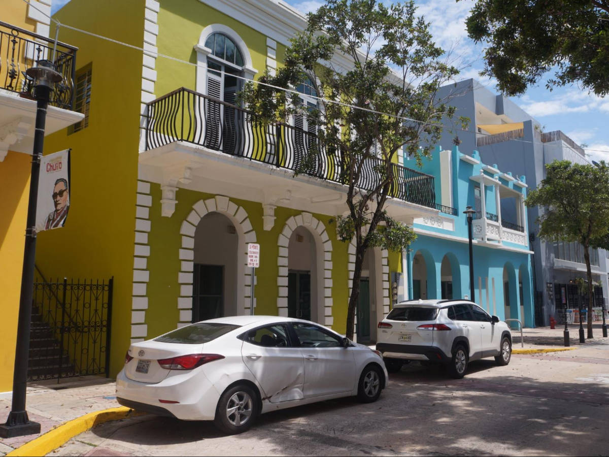 Colorful buildings along the Puerto Rican street