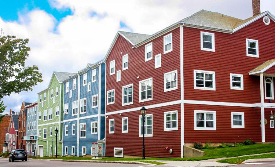 View of a colorful houses in Charlottetown