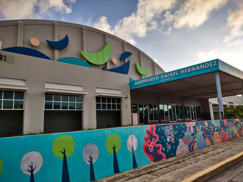 View of the colorful exterior of Aguadilla Airport