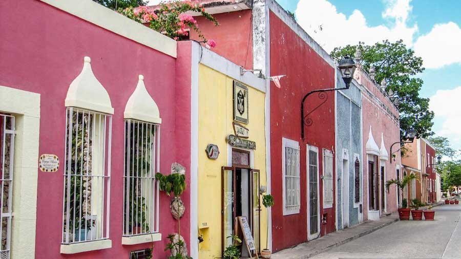 View of colorful houses in Valladolid