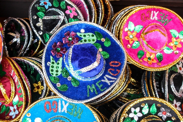View of the colorful Mexican hats
