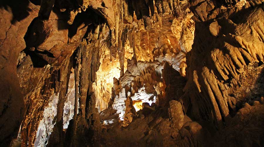 View inside the Colossal Cave Mountain Park in Tucson