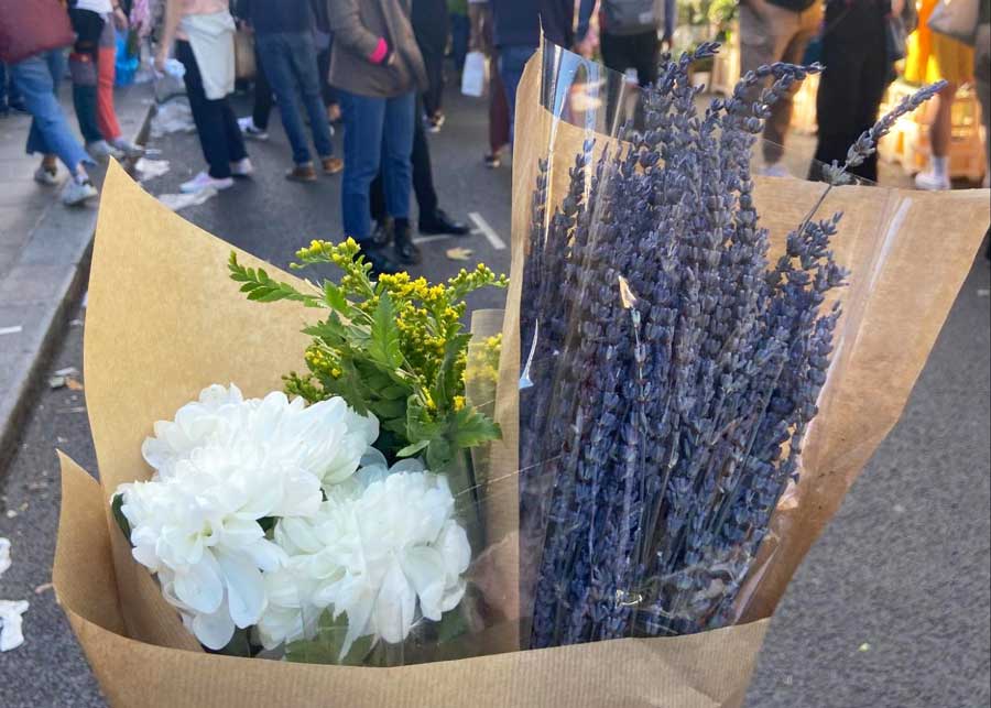 Fresh flowers from the Columbia Road Flower Market