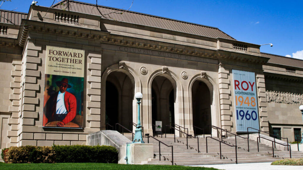 Exterior view of the Columbus Museum of Art from the distance