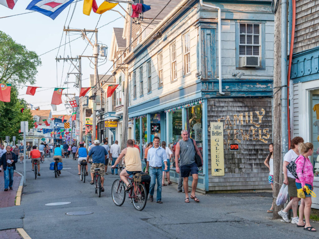 View of people in Commercial Street