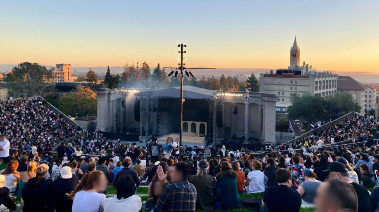 View of people during a concert at Greek Theater