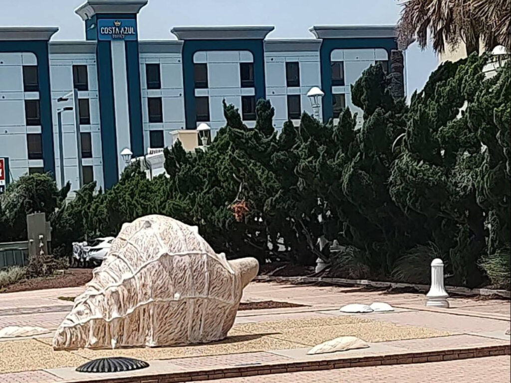 View of the Conch Shell Statue along the Boardwalk