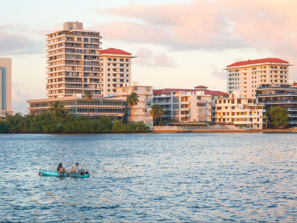 Couple kayaking at Condado Lagoon