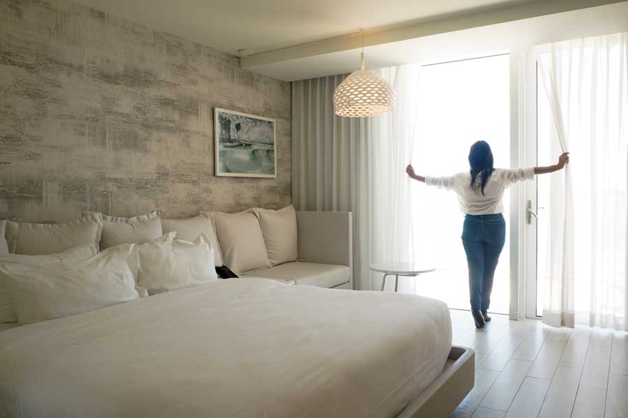 View of the author inside a room in Condado Ocean Club