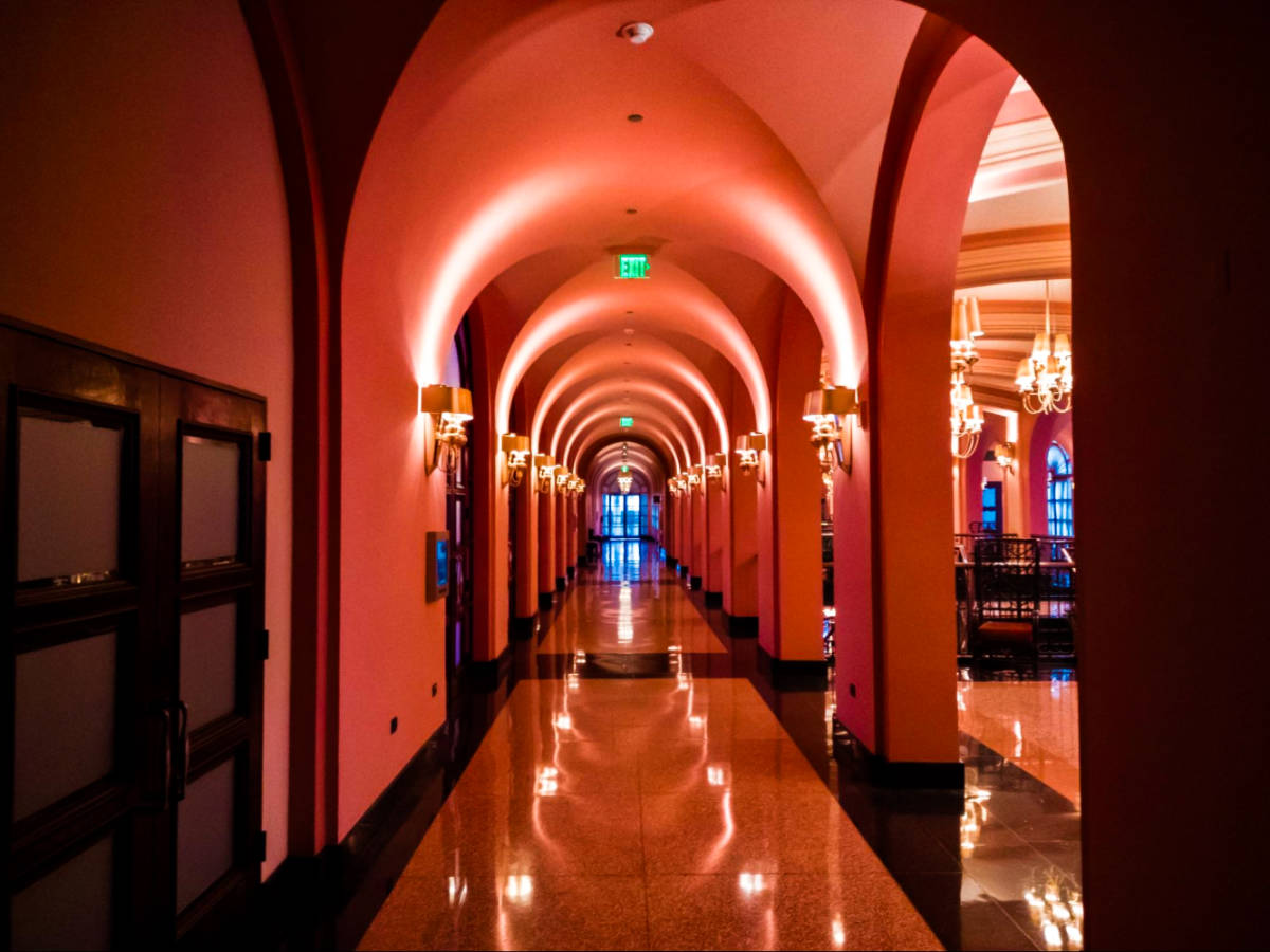 View of the arch hallways inside the Condado Vanderbilt Hotel