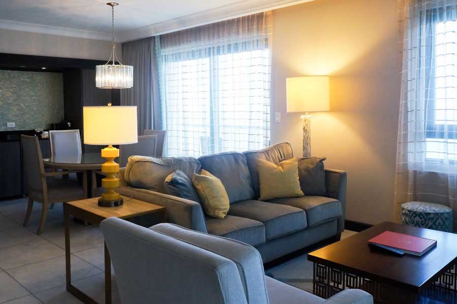 View of couch on the living room inside a room in Condado Vanderbilt Hotel