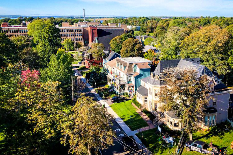 Aerial view of houses in Charlottetown