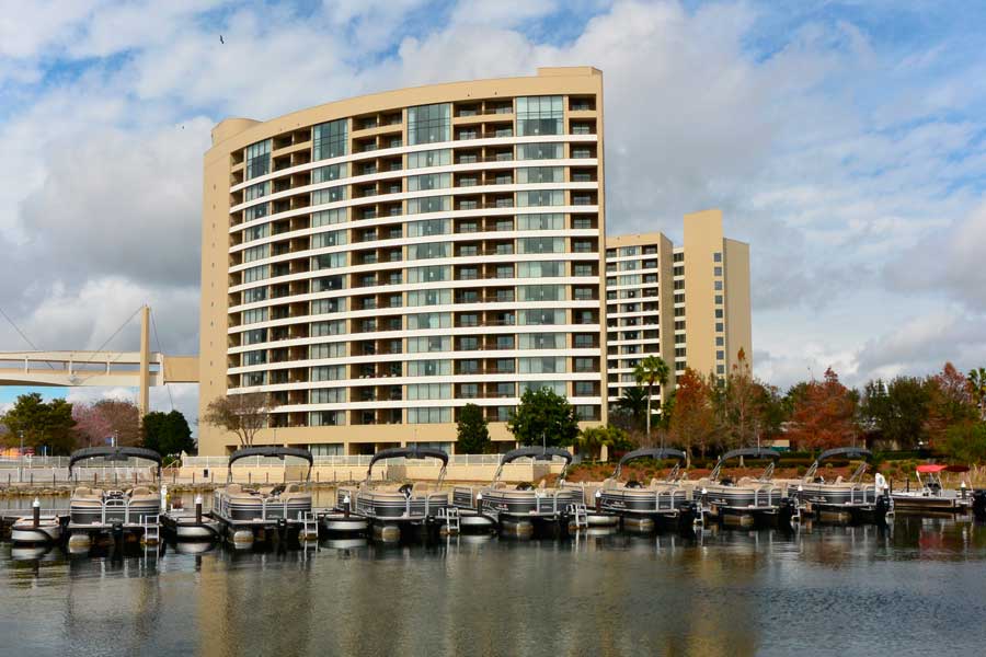 The Disney’s Contemporary Resort building from the outside