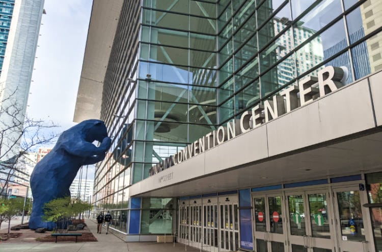 View of Denver Convention Center and Blue Bear