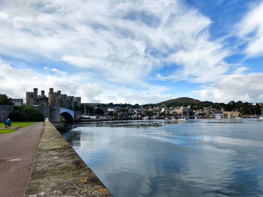 View of the castle and the town from the Conwy Cob