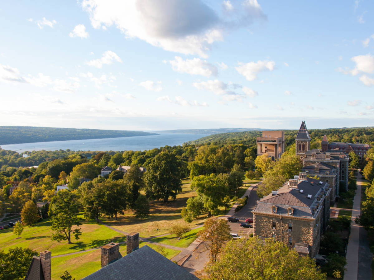 Aerial view of Cornell University in New York