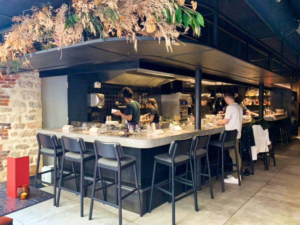 View of the busy counter inside the Fief restaurant