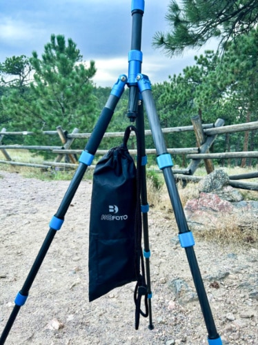 The counterweight feature of the Benro MeFOTO Roadtrip PRO Tripod