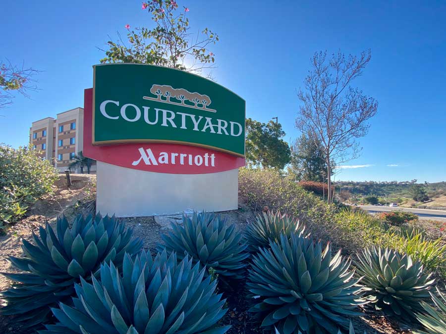 The Courtyard San Diego Oceanside sign on the entrance