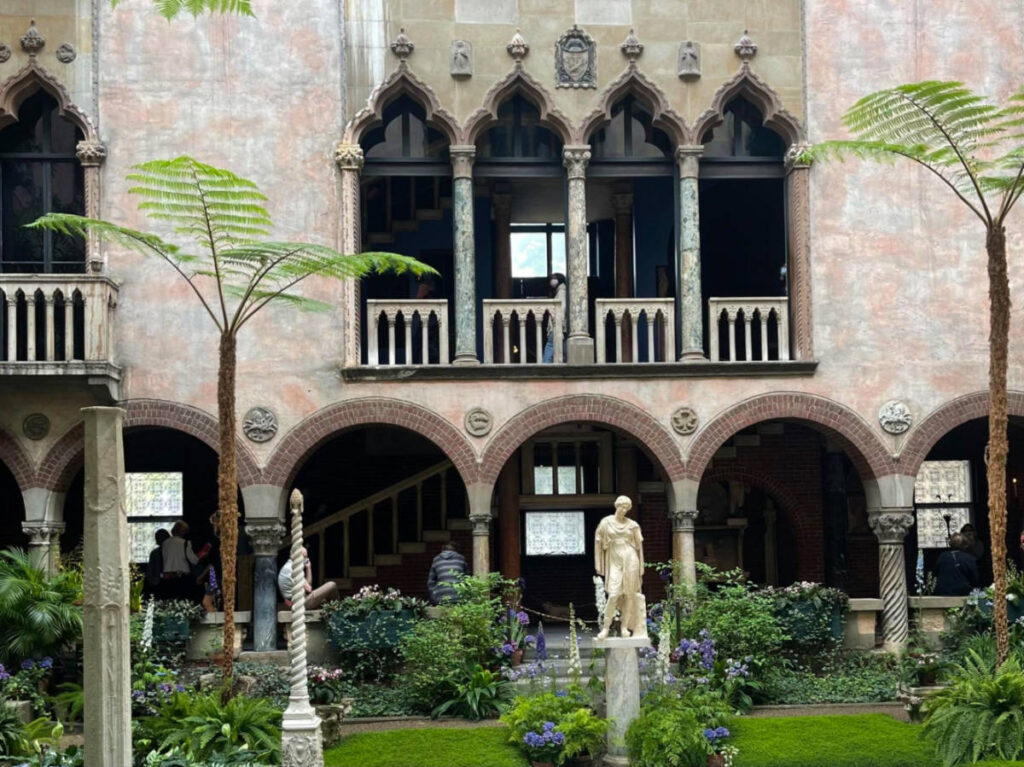 View of the courtyard at the Isabella Stewart Gardner Museum