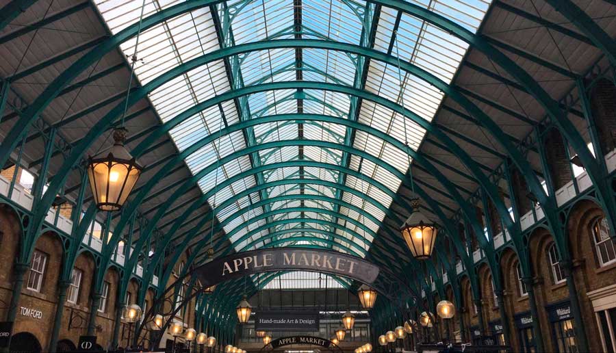View from the inside of Covent Garden Market