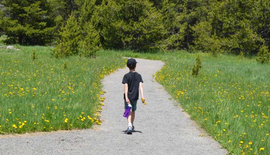 The author's son walking at the Coyote Valley Trail
