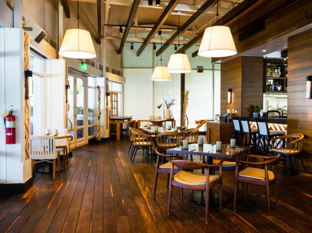 View inside the cozy restaurant in Fairmont El San Juan Hotel