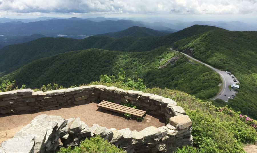 Overlooking view from the Craggy Pinnacle trail