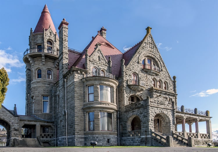 Outside view of Craigdarroch Castle in Vancouver Island
