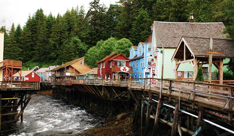 View from the creek street in Ketchikan