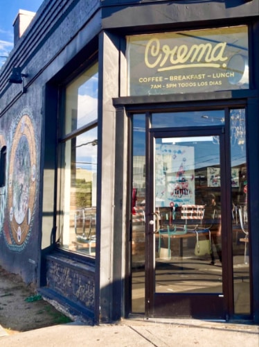 Exterior view of the Crema Coffee House