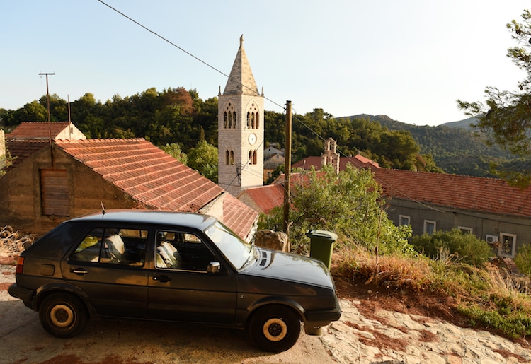 Old car on mediterranean island of Lastovo