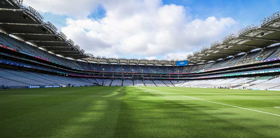 Blue sky over the Croke Park in Dublin
